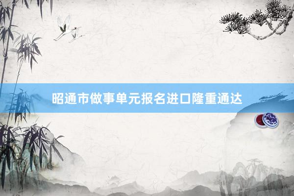 昭通市做事单元报名进口隆重通达