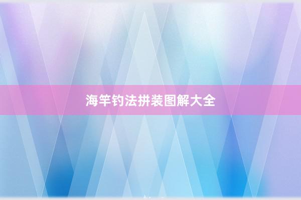 海竿钓法拼装图解大全